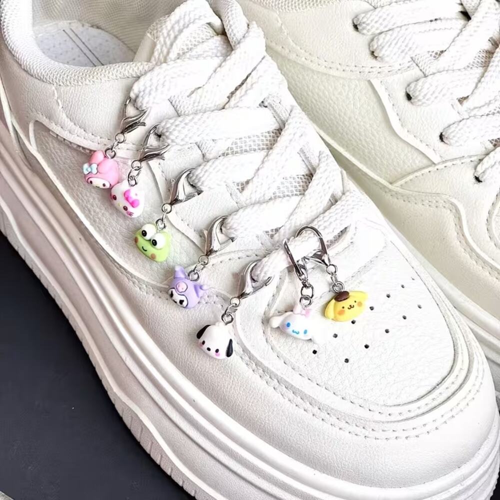 Sanrio 7pcs Shoe Charms Decoration Melody Kuromi for Sneakers, Boots, Shoelaces